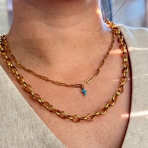 Gold and Silver Chain Necklace Set